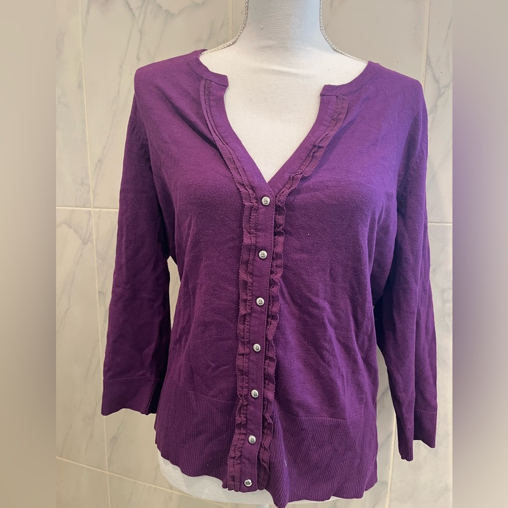 White House Black Market Women’s Purple Cardigan Size XL NWT